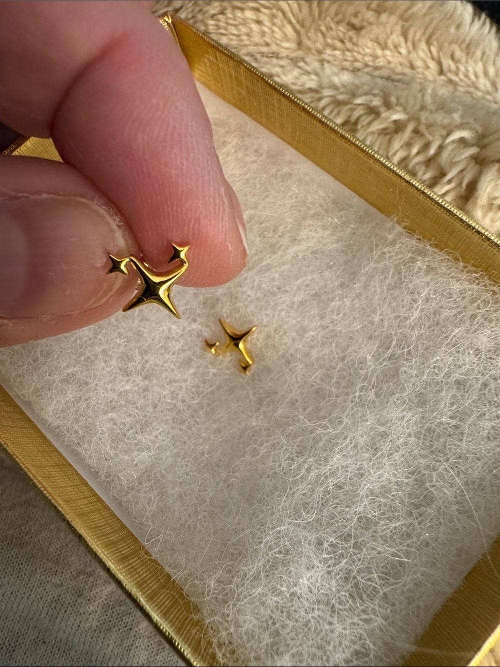 Gold vermeil Starburst Stud Earrings - Tiny Modern Spark